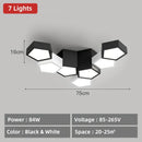 Modern black hexagonal geometric ceiling lamps for master bedroom