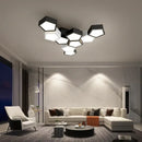 Modern black hexagonal geometric ceiling lamps for master bedroom