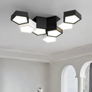 Modern black hexagonal geometric ceiling lamps for master bedroom