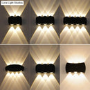 Modern black hexagonal led wall washer sconce for hallway lighting