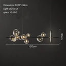 Modern black industrial glass pendant chandelier kitchen lighting