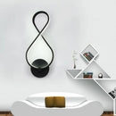Modern black infinity led sconce light fixture bedroom wall lamp