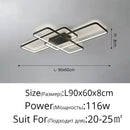 Modern black intersecting led ceiling light living room dimmable