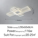 Modern black intersecting led ceiling light living room dimmable