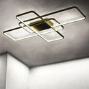 Modern black intersecting led ceiling light living room dimmable