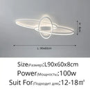 Modern black intersecting led ceiling light living room dimmable