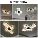 Modern black intersecting led ceiling light living room dimmable
