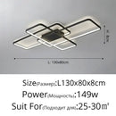 Modern black intersecting led ceiling light living room dimmable