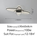 Modern black intersecting led ceiling light living room dimmable