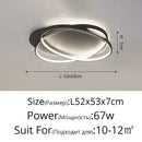 Modern black intersecting led ceiling light living room dimmable