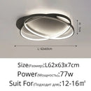 Modern black intersecting led ceiling light living room dimmable