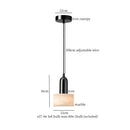 Modern black iron and white marble led pendant light kitchen hanging lamp