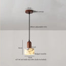 Modern black iron and white marble led pendant light kitchen hanging lamp