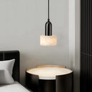 Modern black iron and white marble led pendant light kitchen hanging lamp