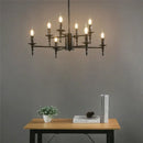 Modern black iron art led pendant chandelier for living room
