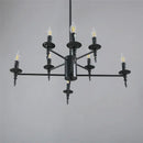 Modern black iron art led pendant chandelier for living room