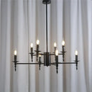Modern black iron art led pendant chandelier for living room