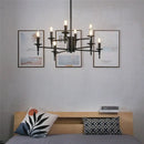 Modern black iron art led pendant chandelier for living room