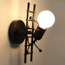 Modern black iron creative led wall sconce bedroom art decor