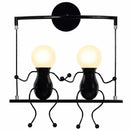 Modern black iron creative led wall sconce bedroom art decor