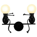 Modern black iron creative led wall sconce bedroom art decor