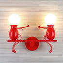 Modern black iron creative led wall sconce bedroom art decor