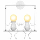 Modern black iron creative led wall sconce bedroom art decor