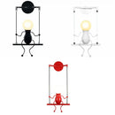 Modern black iron creative led wall sconce bedroom art decor