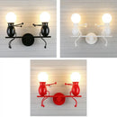 Modern black iron creative led wall sconce bedroom art decor
