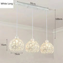 Modern black iron crystal triple pendant lamp for dining room