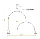 Modern black iron line chandelier with glass bulbs for living room