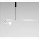 Modern black iron line chandelier with glass bulbs for living room