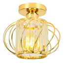 Modern black iron round crystal ceiling chandelier dining room light