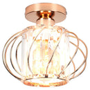 Modern black iron round crystal ceiling chandelier dining room light