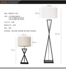Modern black iron table lamp with fabric shade for bedroom