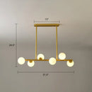 Modern black island ceiling light with frosted globes dining room