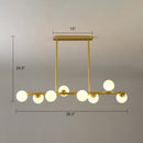 Modern black island ceiling light with frosted globes dining room
