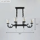 Modern black island pendant lamp with clear crystal dining room light