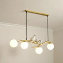 Modern black island pendant light with birds for dining room