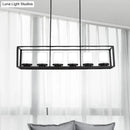 DecorBites™ Modern 3/5/6-Light Island Pendant with White Glass, Black Metal Frame - Perfect for Kitchen Lighting