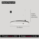 Modern black italian style annular pendant lamp for dining room