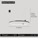Modern black italian style annular pendant lamp for dining room