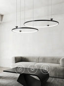 Modern black italian style annular pendant lamp for dining room