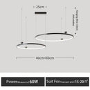 Modern black italian style led pendant light for living room