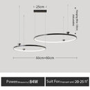 Modern black italian style led pendant light for living room