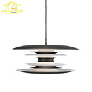 Modern black layered iron art flying pendant light dining room