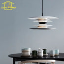 Modern black layered iron art flying pendant light dining room