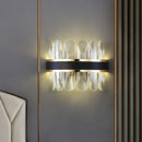 Modern black leather and crystal wall lamp bedroom 220v-240v light