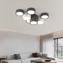 Modern black led ceiling lamp for living room with circular bulbs
