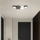 Modern black led ceiling lamp for living room with circular bulbs